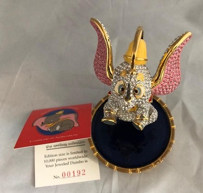 ARRIBAS BROTHERS DUMBO DISNEY & SWAROVSKI 2002 JEWELED  FIGURINE W COA