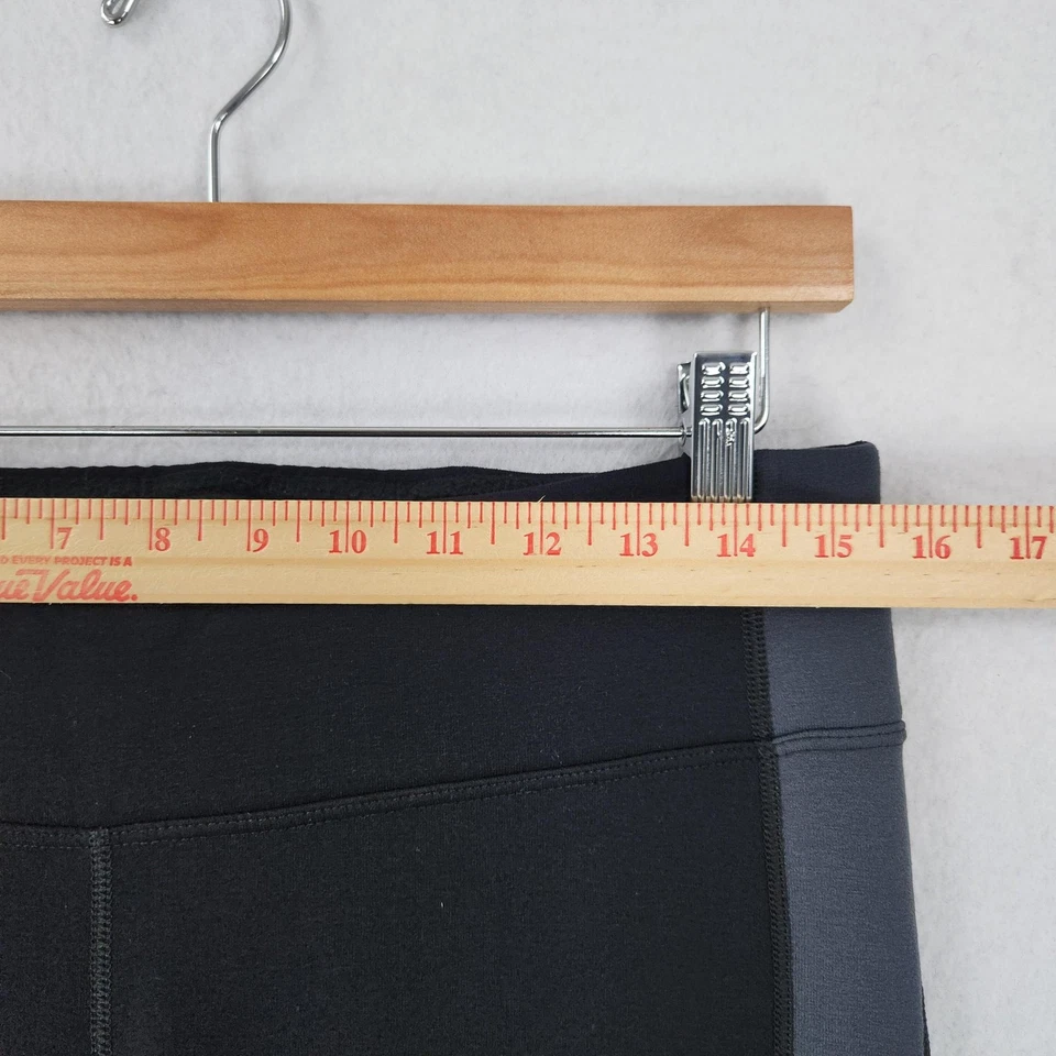 Pantalones Athleta Mujer Grandes Negros Gris Cummit Forrados de Vellón Leggings Ajustados Pull On Foto 3 de 4