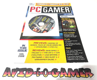 PC Gamer Demo Disc Index Card Sacred 2 / C&C Red Alert 1 Game Dec / HOL 2008