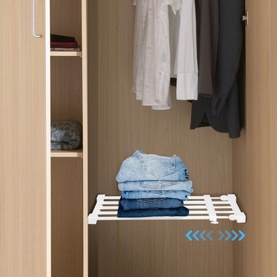 Adjustable Closet Cupboard Storage Organizer Shelf Extendable Divider Rack
