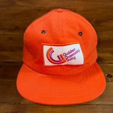 Vintage Golden Guernsey Dairy Hat Mens M-L Orange Yu Poong Snapback Trucker Cap