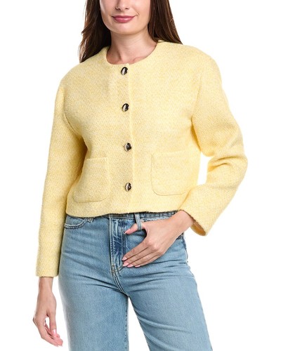 Maje Wool-Blend Blazer Women's Yellow 40