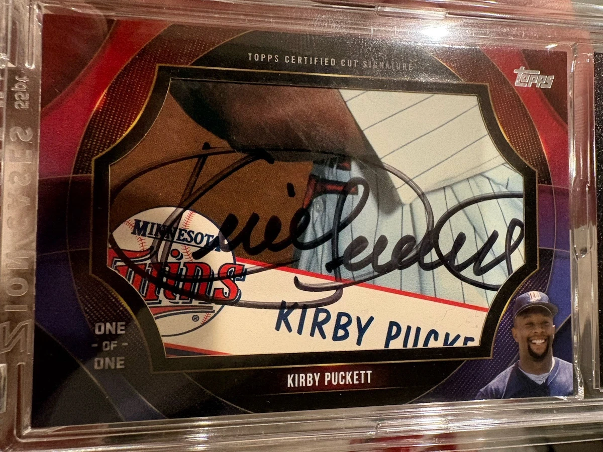 Topps Kirby Puckett Autographed Baseball Sports Trading Cards