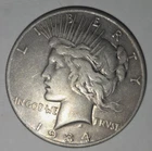 1934 S Peace Dollar $1 90% Silver Business Strike US Coin Circulated