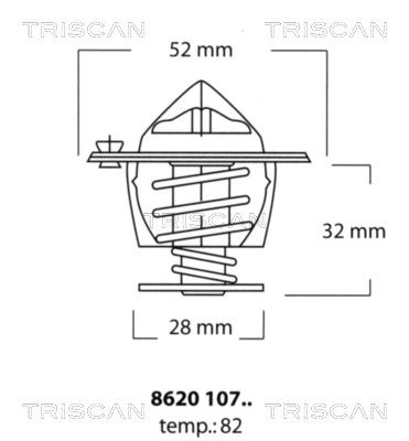 Triscan Thermostat, KüHlmittel 8620 10782 FüR Daihatsu Ford Mitsubishi-image