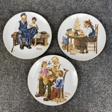Norman Rockwell Set of 3 "Four Beloved Classics" Collector Series Plates Vtg EUC