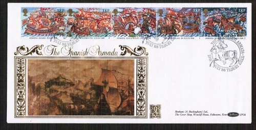 Great Britain 1988 Spanish Armada Benham 22 carat gold Cover No. 111 of 775