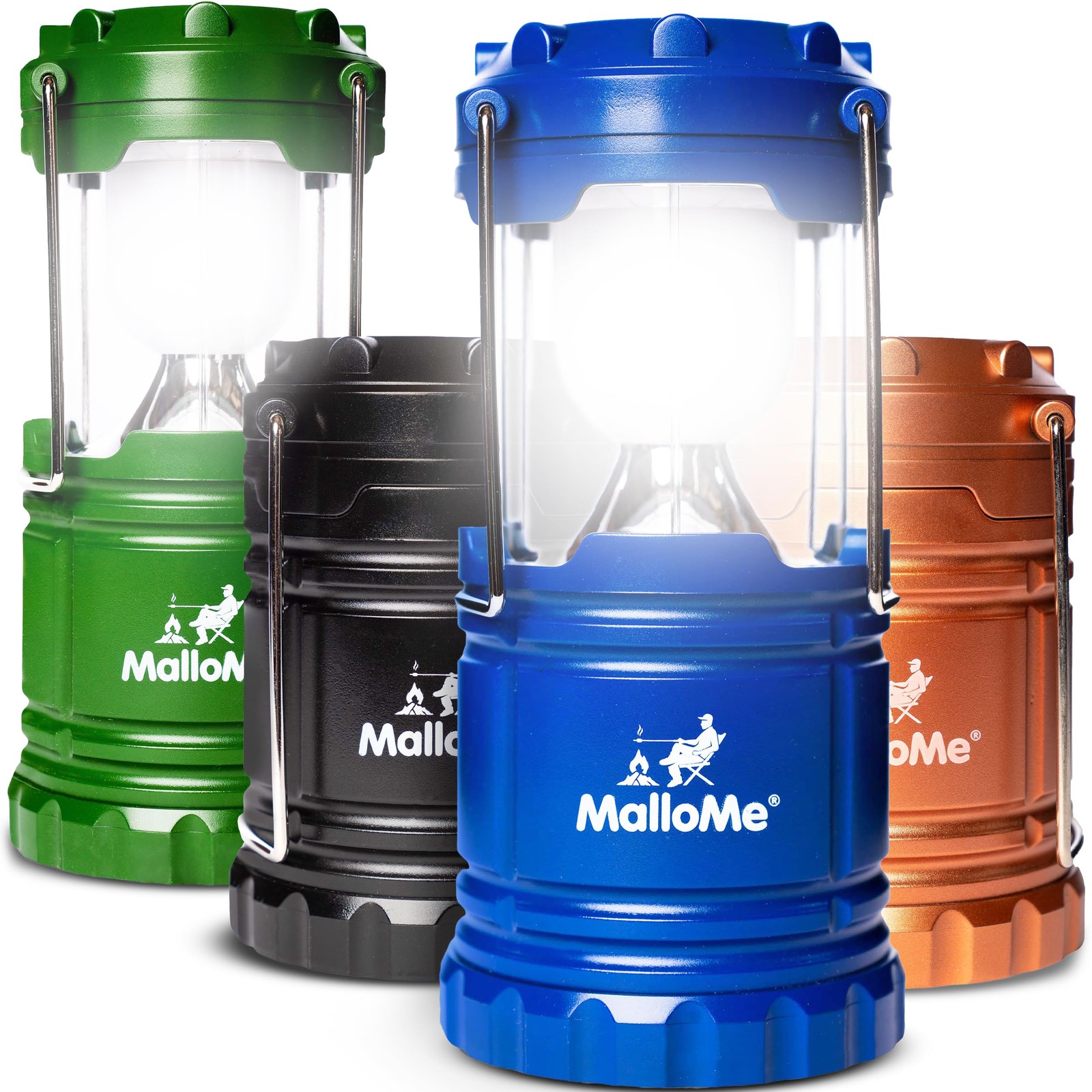 MalloMe Camping Lantern Multicolor 4 Pack Lanterns for Power Outages Camping ...