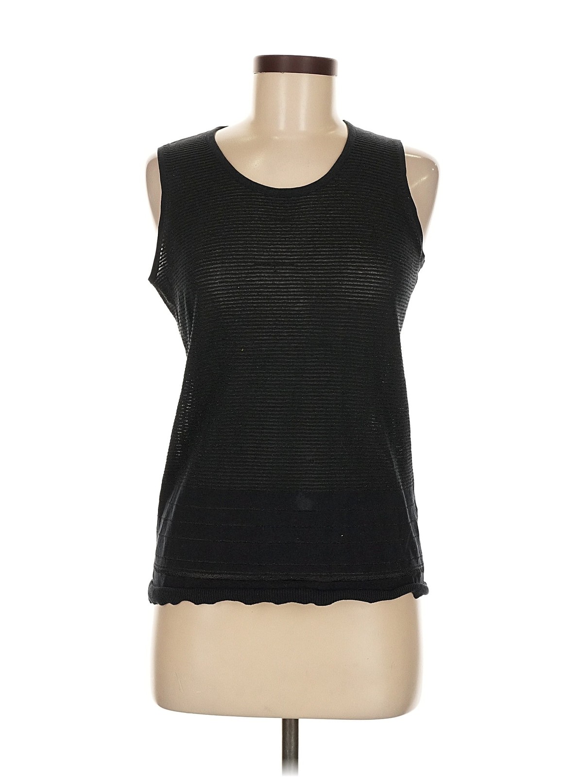 Calvin Klein Women Black Sleeveless T-Shirt M