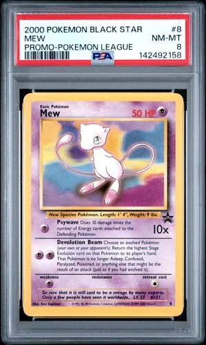 2000 POKEMON PROMO BLACK STAR POKEMON LEAGUE #8 MEW PSA 8
