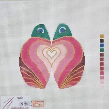 Lee Needlearts hand painted needlepoint canvas ladybug of Hearts 3D 4" 18 ct