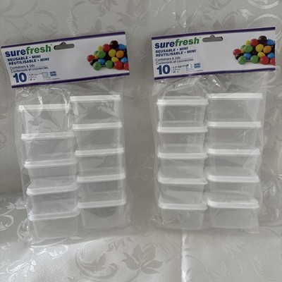 Sure Fresh Storage Containers with Lids Plastic Mini Rectangle Reusable 2 Packs 