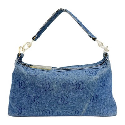 CHANEL 2002-2003 Blue CC Canvas Denim Hobo Bag | eBay