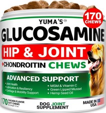 YUMA'S Glucosamine for Dogs - Hip and Joint Supplement for Dogs - 170 Ct - Gl...