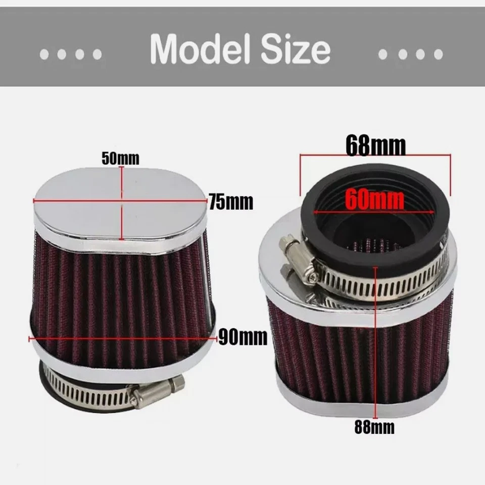 Filtro de aire de alto flujo para motocross scooter limpiador de cápsulas de aire 60 mm 1 pieza Foto 2 de 4