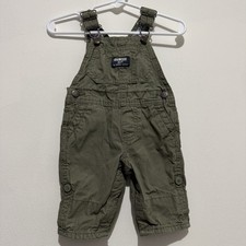 OshKosh B'gosh Green Overall 3M Baby One-Piece 100 Cotton Sleeveless Button