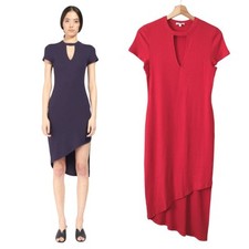 Skin Worldwide Red Ribbed Midi Dress Womens Pima Cotton Modal Fitted Bodycon 2