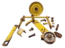 John Deere Riding Mower 30" Deck Parts - Lot of Misc Pulleys Brackets Arms