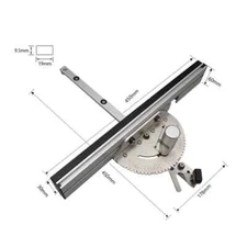 Miter Gauge Adjustment 0-60 Degree Woodworking Table Saw Handle Angle Ruler