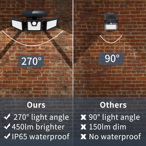 70 LED Solar Sicherheit Licht mit Bewegung Sensor Wasserdicht Wand Scheinwerfer` - Bild 7 von 7