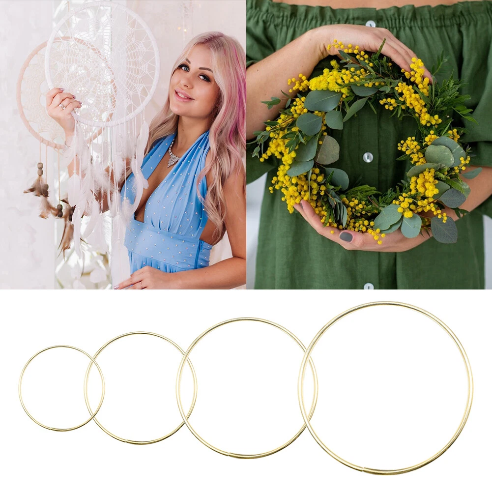 Gold metal ring store for floral hoops