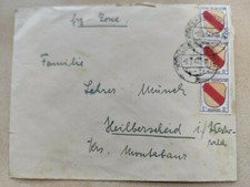 Brief  1947 Alliierte Besetzung Franz&ouml;sische Zone