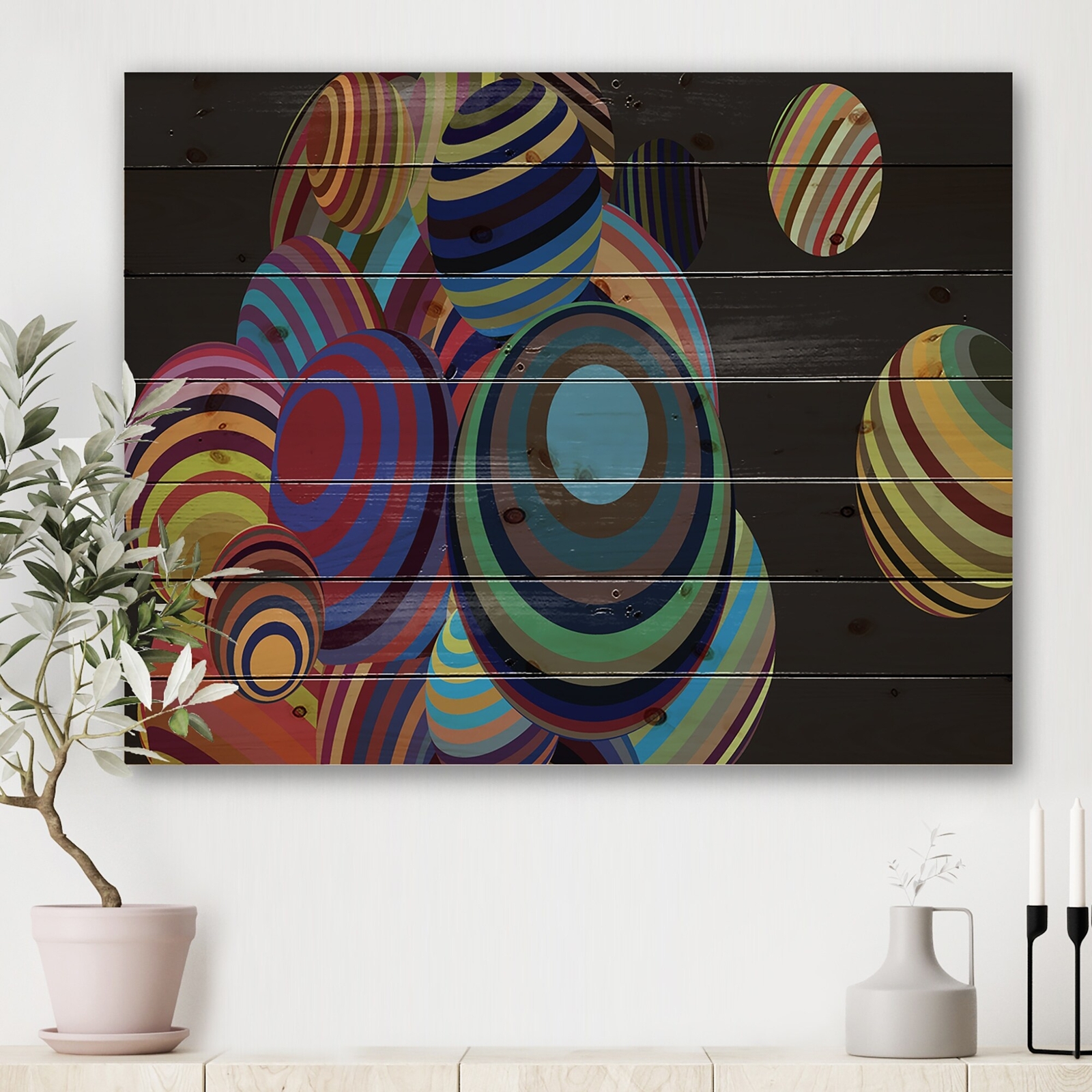 Designart '3D Illustration Of Multicolored Spheres I' Modern