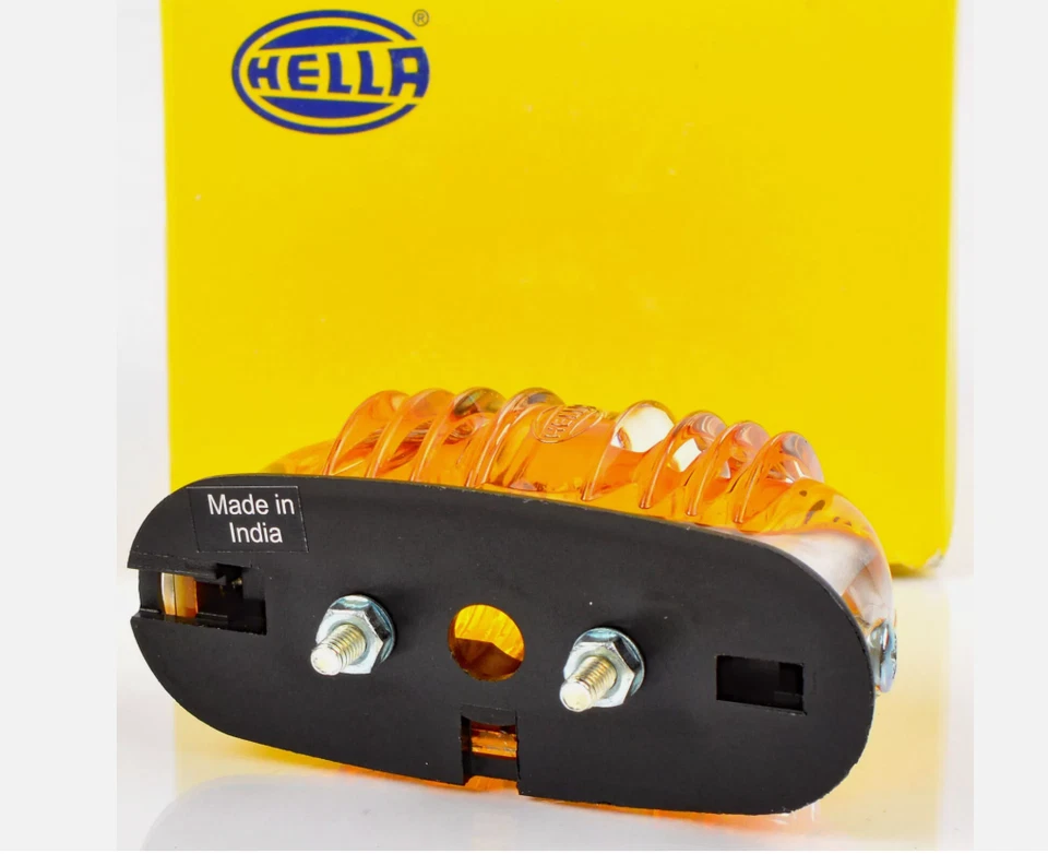 2x HELLA chrome indicator flashing light front rear for vintage tractor tractor - Image 2 of 4