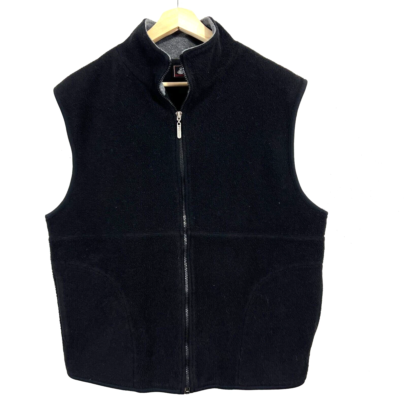 Foot Locker Fleece Vest Mens XL Black Full Zip Outdoors Hiking Camping Commute
