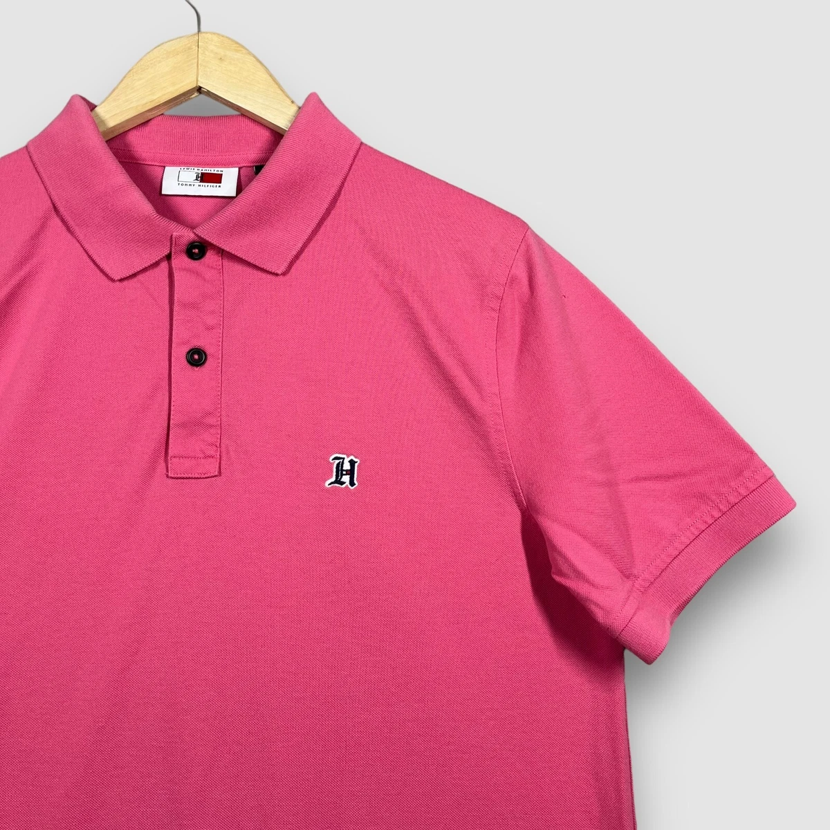 Medium Solid Polo Fit eBay Mens Tommy Shirt | Hilfiger Pink Lewis Slim Logo Hamilton