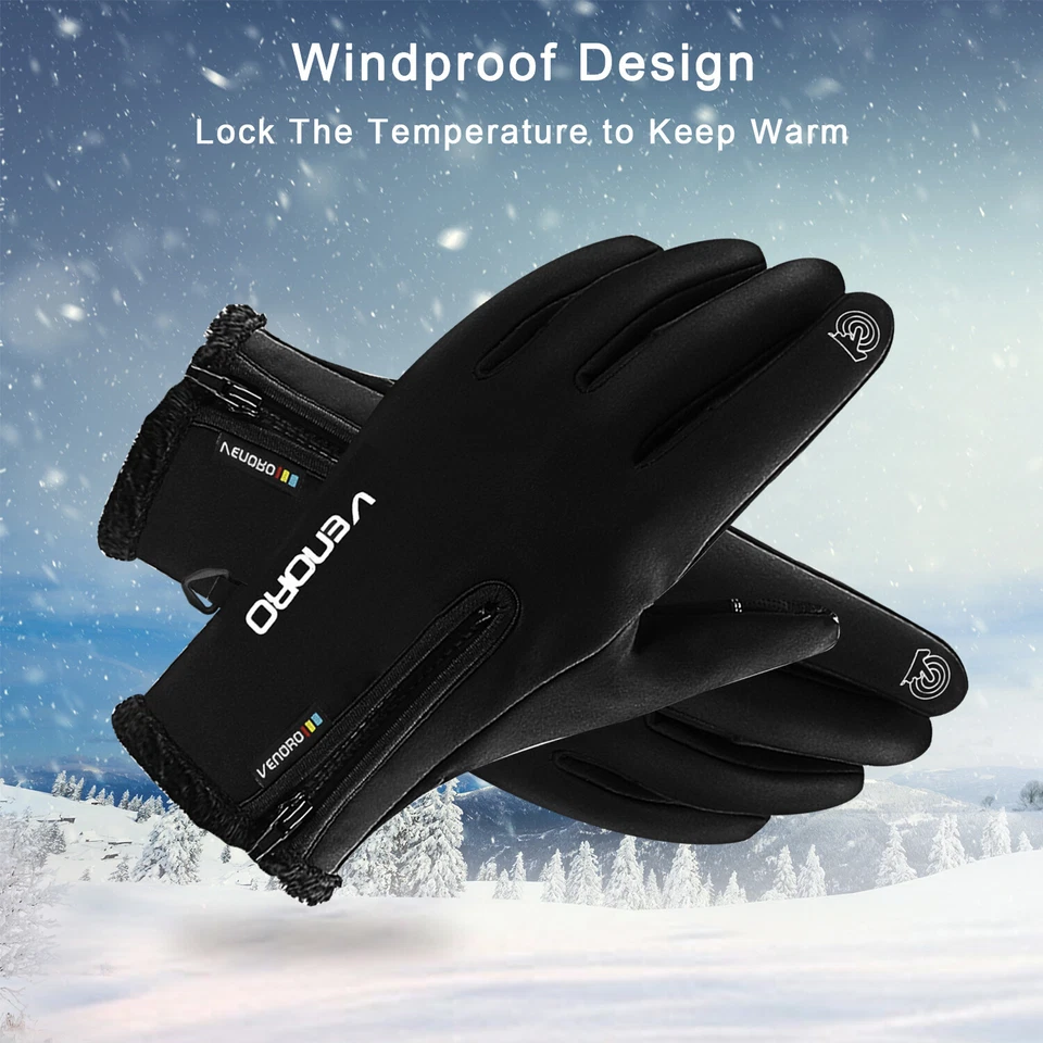 Luvas de esqui femininas de inverno impermeáveis e à prova de vento luvas térmicas quentes - Imagem 3 de 4