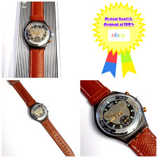 Swatch Chrono Nuovo NOS Jet Lag SCM102 1993 Vintage Orologio da polso Quarzo
