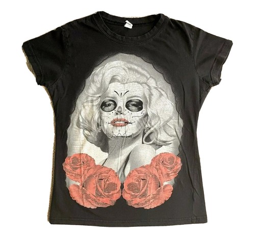 sugar skull rose mall goth punk t-shirt 