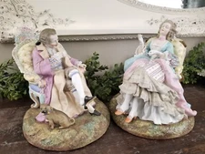 Antique 19th c Bisque Figures Meissen Johansen Roth * Maria Therese & Francis I