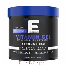 Elegance Hair Gel Vitamin Gel Extra Strong Hold Styling 33.81oz / 1000ml