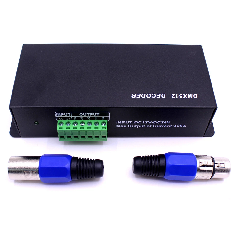 4CH DMX 512 Decoder Led Digital Controller RGBW 4 Channel Dimmer DC 12V-24V - Image 3 of 4