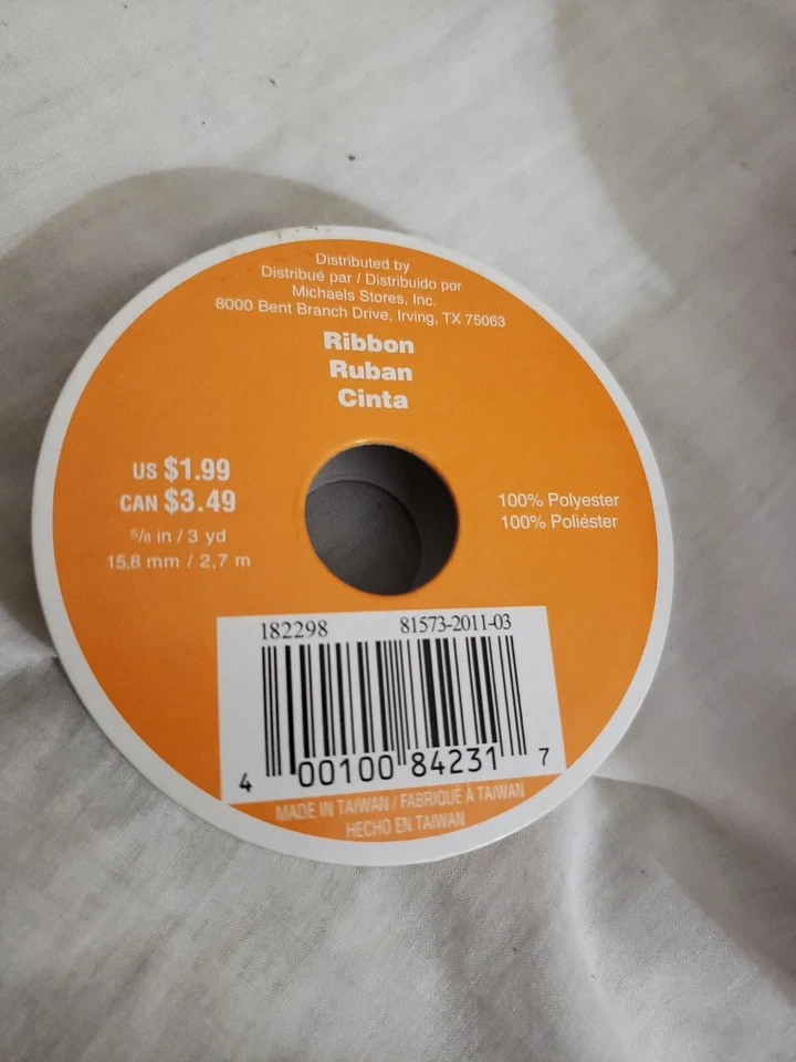 Halloween Wired Ribbon 10 Rolls 2.5" X 12' (6 Rolls) And 5/8" X 9' (4 Rolls) New - Image 3 of 4