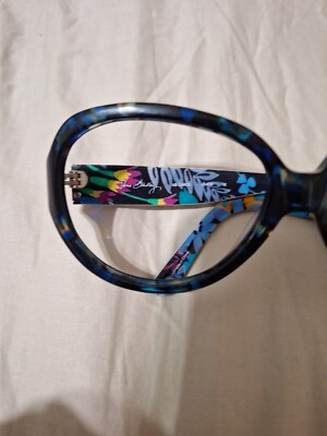 Vera Bradley Black Blue Lucite Oversize Glasses Midnight  display picture 2