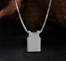 Basketball Jersey Necklace-925Sterling Silver Pave Diamond Pendant Women Jewelry