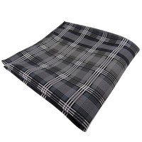 Tigertie Designer Einstecktuch Silber Anthrazit Grau Schwarz Kariert