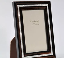 Natalini Hand Made in Italy Black Marquetry Photo Picture Frame 5x7