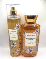 BATH AND BODY WORKS WHIPPED VANILLA CHIFFON BODY MIST  WASH SET OF 2 