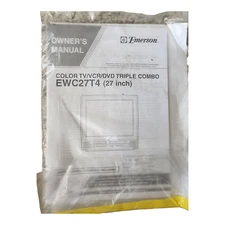 Emerson Color TV/VCR/DVD Owners Manual for EWC27T4 NEW w/Free Shipping