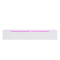 Tv Schrank Fernsehtisch Lowboard Mit Led Beleuchtung Weiß Hochglanz 180 HäNgend