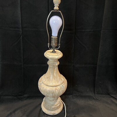 Bliss Studio Layala Grayce 29'' Wood Carved Distressed Table Lamp Designer 2015