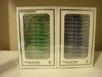 DIY SCIENCE (48) PLASTIC PREPARED MICROSCOPE EDUCATIONAL TYPE SLIDES SEALED