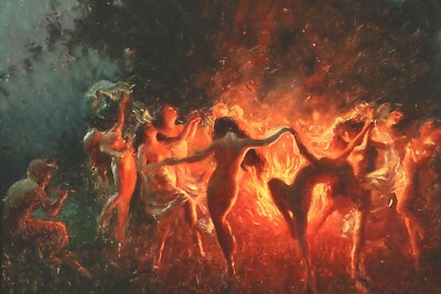 Joseph Tomanek - Fire Dance 1889 16x24 Fine Art Prints Painting | eBay