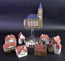 10 alte Steingut Miniatur Geb&auml;ude - SPIELZEUG DORF - Niederbayern