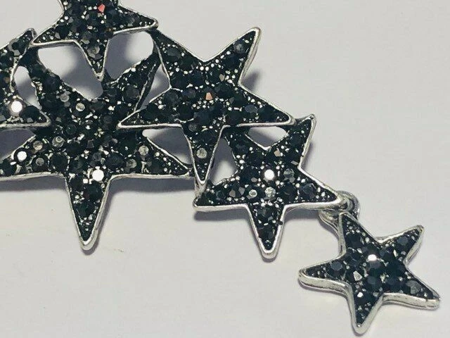 STAR Brooch Sparkly Crystal Vintage Style Silver Tone Shawl Pin Jewellery - image 4 of 4