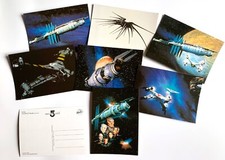 Babylon 5 - 7 pocztówek zestaw 3 rzadkie statki z 1998 roku - nowe